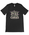 Fully Stocked on Curses black T-shirt with 28cm raised print